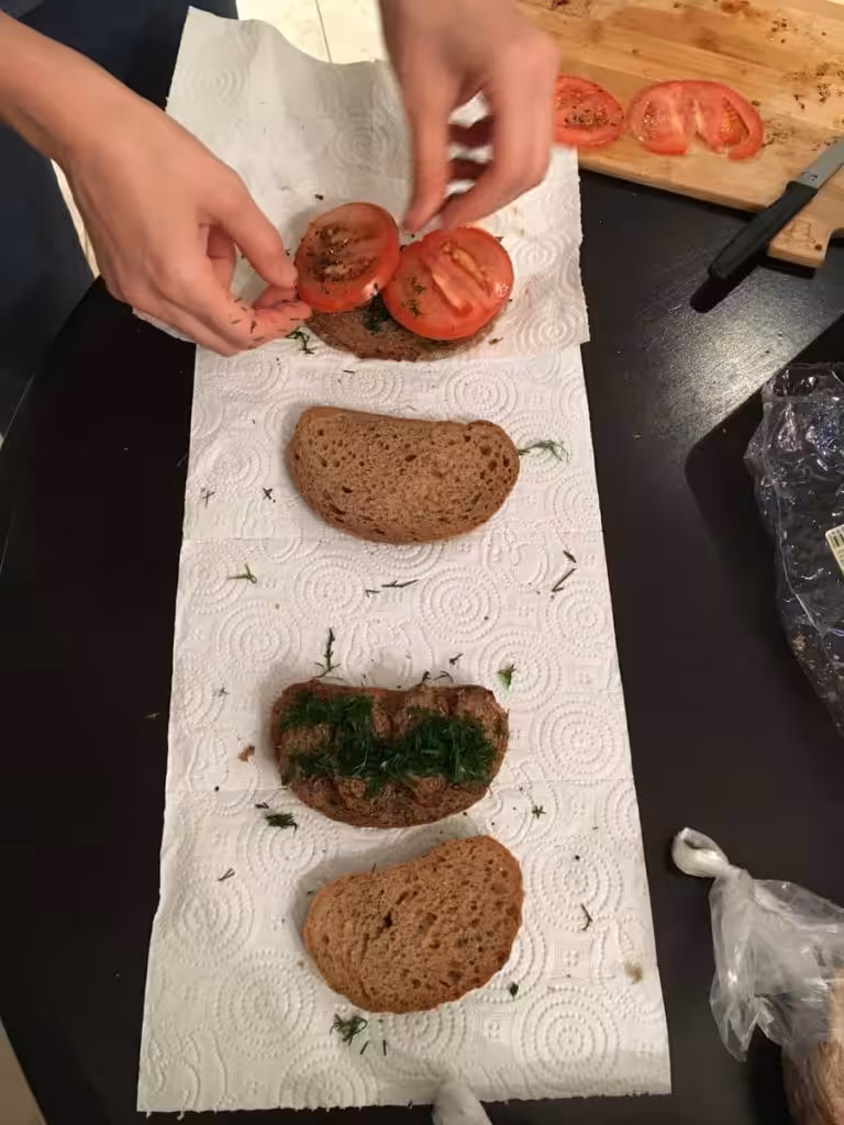 And the first sandwiches..